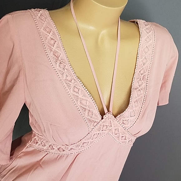Stunning pink boho dress CRISS CROSS BACK - Picture 4 of 7